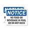 Signmission No Food Or Beverages In Pool Or On Wet Deck, 24 in W x Rectangle, Plastic OS-2PACK-NS-P-1824-L-14566 - alternate 1